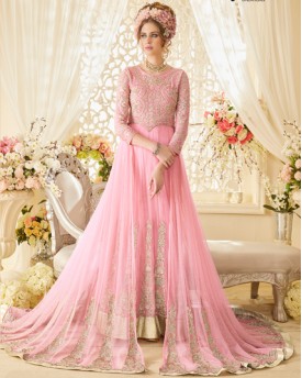 Ultimate Stylish Anarkali Pink Gown
